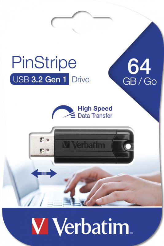 Флеш-накопитель Verbatim PinStripe USB 3.2 Gen1 64GB