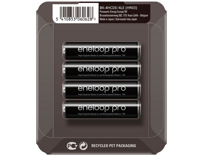 Аккумулятор Panasonic Eneloop Pro AAA 900 4BP (BK-4HCDE/4LE) 900 mAh, 4 шт, блистер-кейс, AAA