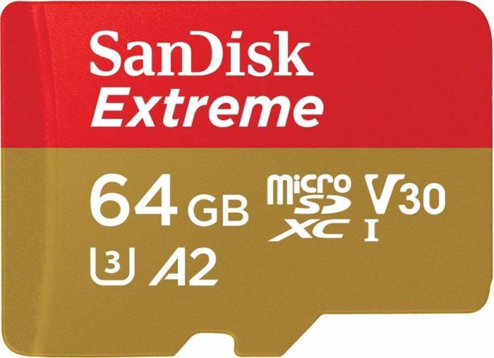 Карта памяти SanDisk Extreme microSDXC 64GB UHS-I U3 V30 A2