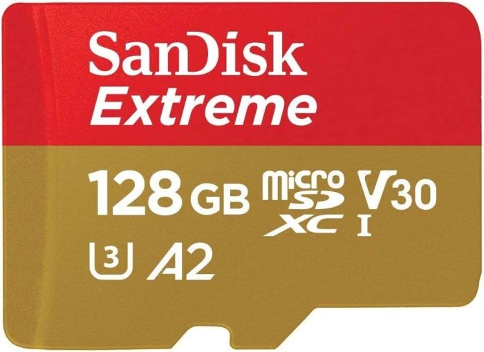 Карта памяти SanDisk Extreme microSDXC 128GB UHS-I U3 V30 A2, R/W 160/90 МБ/с