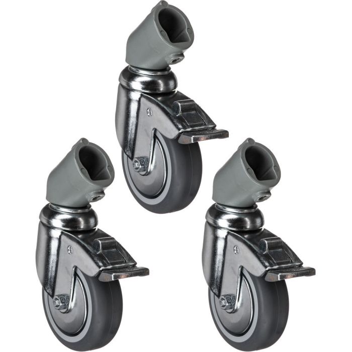 Набор колес для стоек Manfrotto 110 Wheel Set 75 мм с тормозом