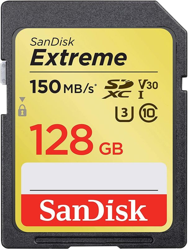 Карта памяти SanDisk Extreme SDXC 128GB UHS-I U3 V30, R/W 150/70 МБ/с