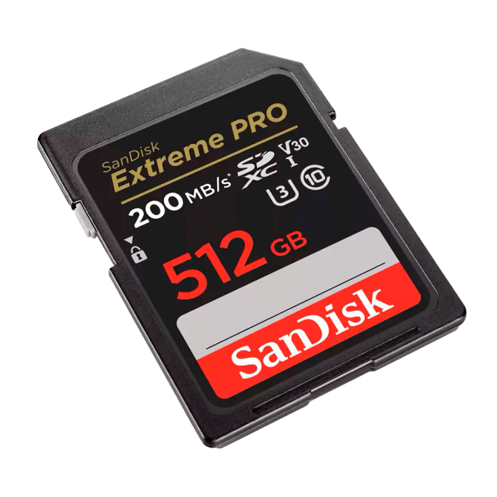 Карта памяти SanDisk Extreme Pro SDXC 512GB UHS-I U3 V30, R/W 200/140 МБ/с