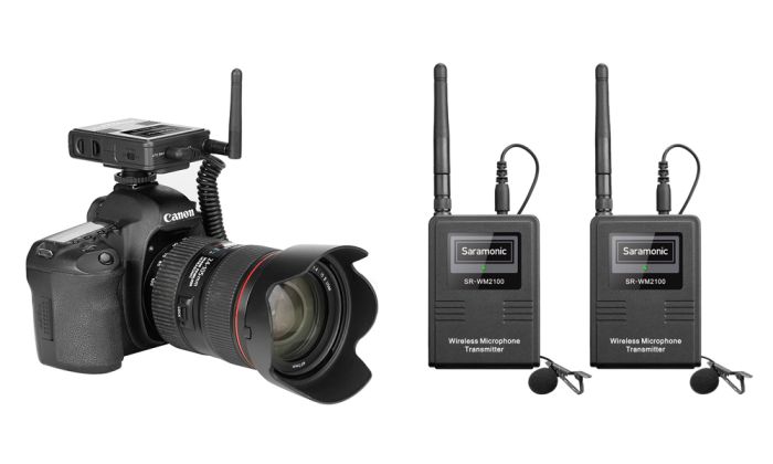 Радиосистема Saramonic SR-WM2100 приемник + 2 передатчика, 2,4ГГц, разъем 3,5 мм