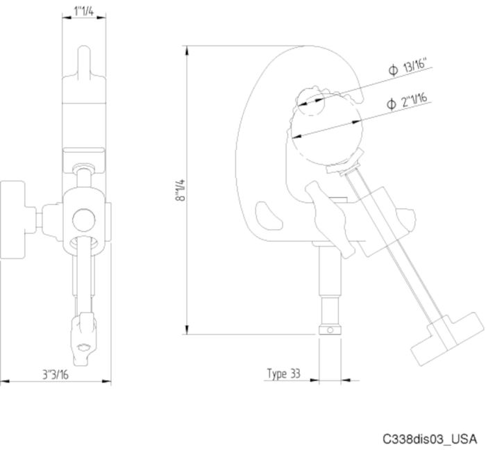 Зажим струбцинный Avenger C338 Quick Action Baby Clamp с пальцем 16 мм
