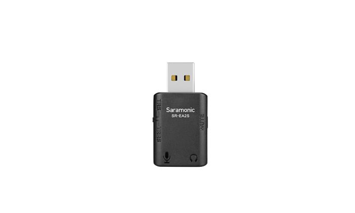 Аудиоинтрефейс Saramonic SR-EA2S USB-A для микрофона и наушников 3,5 мм