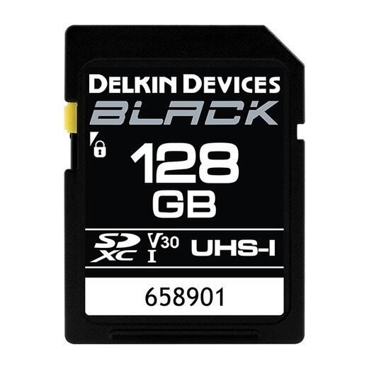 Карта памяти Delkin Devices Black SDXC 128GB UHS-I U3 V30, R/W 90/90 МБ/с