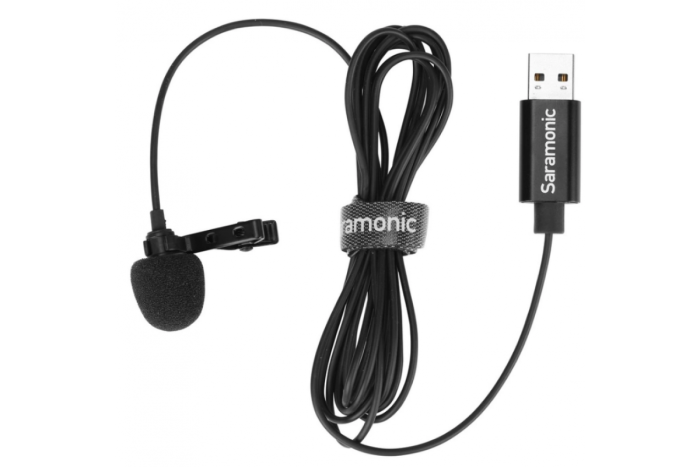 Микрофон петличный Saramonic SR-ULM10 для компьютера с кабелем 2 м, разъем USB