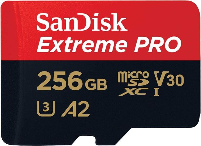 Карта памяти SanDisk Extreme Pro microSDXC 256GB UHS-I U3 V30 A2, R/W 200/140 МБ/с с адаптером