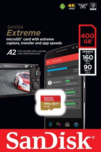 Карта памяти SanDisk Extreme microSDXC 400GB UHS-I U3 V30 A2