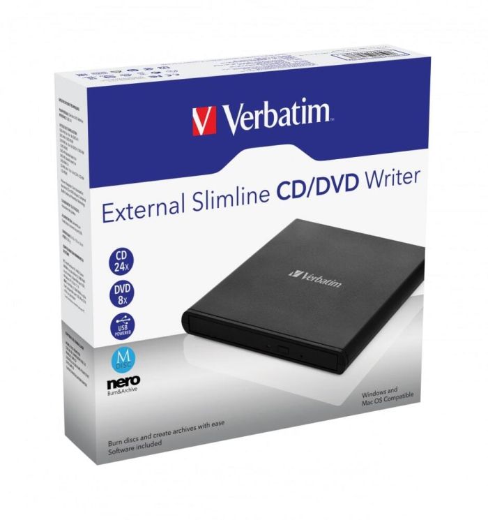 Привод внешний Verbatim Slimeline CD/DVD Writer USB 2.0