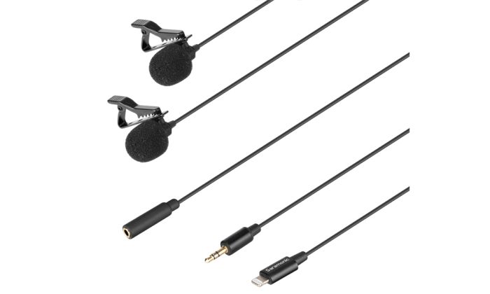 Микрофон петличный Saramonic LavMicro U1C двойной с кабелем 6 м, разъем Lightning