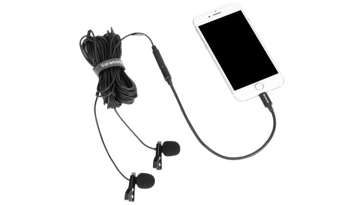 Микрофон петличный Saramonic LavMicro U1C двойной с кабелем 6 м, разъем Lightning