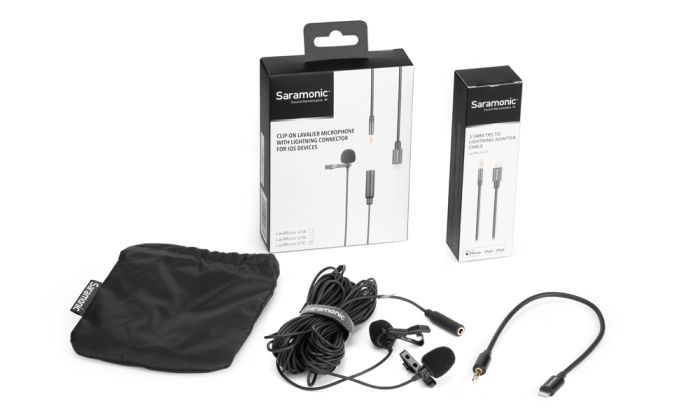 Микрофон петличный Saramonic LavMicro U1C двойной с кабелем 6 м, разъем Lightning