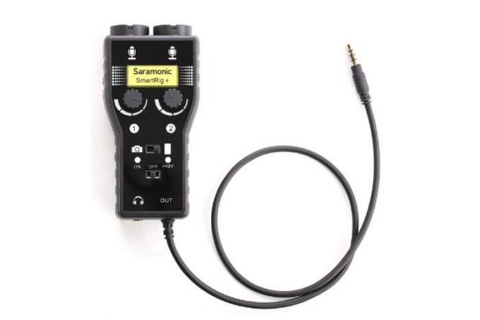 Микшер Saramonic SmartRig+ 2-канальный, вход: 2х XLR / 2х 1/4" / 2х 3,5 мм; выход: 3,5 TRS/TRRS