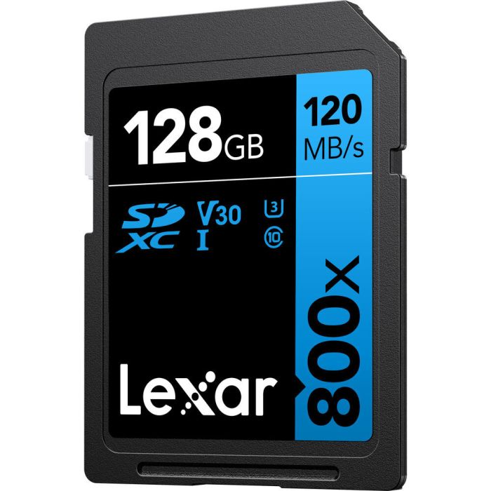 Карта памяти Lexar High-Performance 800x Blue PRO SDXC 128GB UHS-I U3 V30, R 150 МБ/с