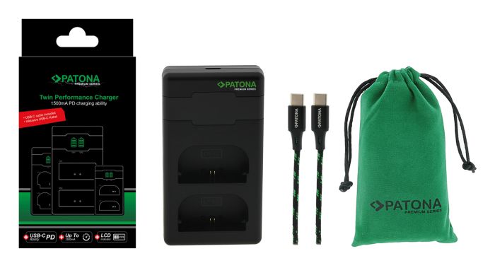 Зарядное устройство Patona Premium Twin Performance PD Charger для 2х аккумуляторов LP-E6
