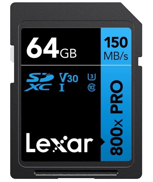 Карта памяти Lexar High-Performance 800xPro Blue SDXC 64GB UHS-I U3 V30, R 150 МБ/с