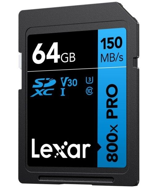 Карта памяти Lexar High-Performance 800xPro Blue SDXC 64GB UHS-I U3 V30, R 150 МБ/с