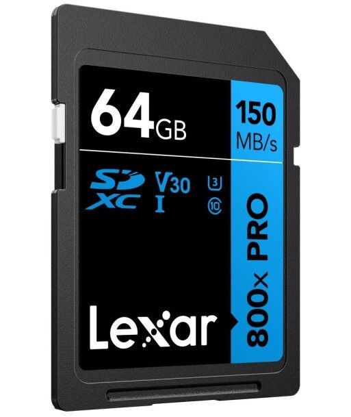Карта памяти Lexar High-Performance 800xPro Blue SDXC 64GB UHS-I U3 V30, R 150 МБ/с