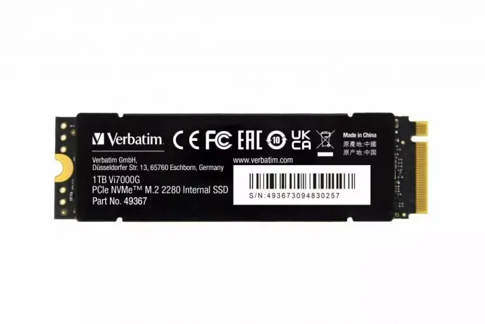 Внутренний накопитель Verbatim VI7000G SSD PCIe NVMe 1TB, R/W 7400/6700 МБ/с