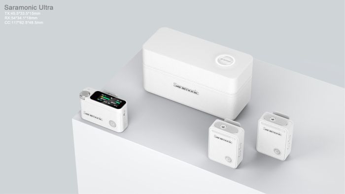 Радиосистема Saramonic Ultra 04 (TX+TX+RX) приёмник + 2 передатчика универсальная с петличками, бела
