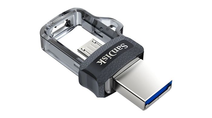 Флеш-накопитель SanDisk Ultra Dual Drive m3.0 USB-A/Micro B 128GB, R 130 МБ/с