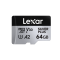 Карта памяти Lexar Professional SILVER PLUS microSDXC 64GB UHS-I U3 V30 C10 A2, R/W 205/100 МБ/с